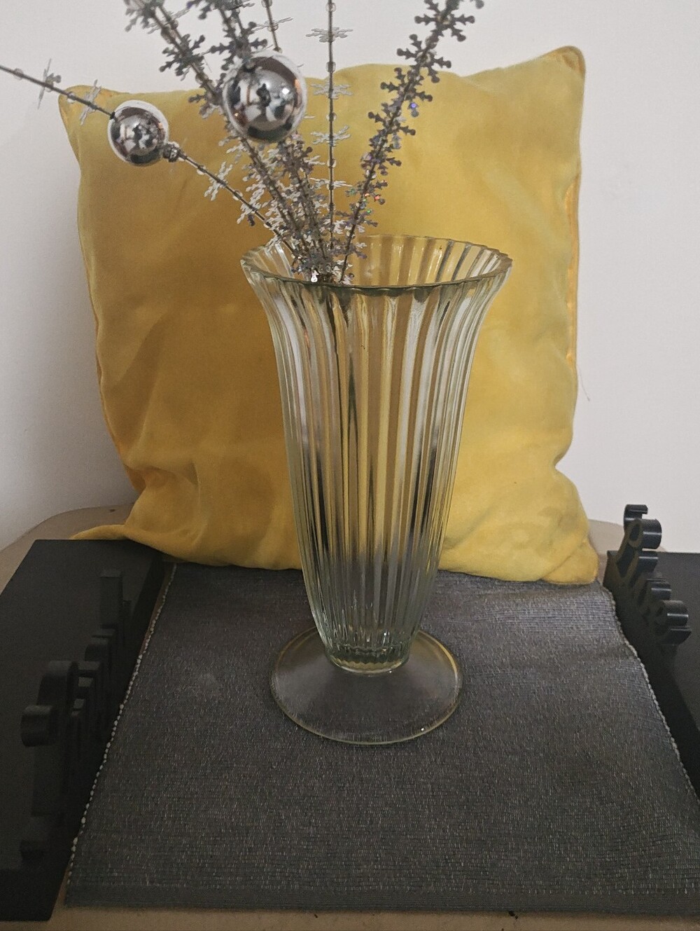 Elegant Clear Glass Fluted Vase - Home Accents